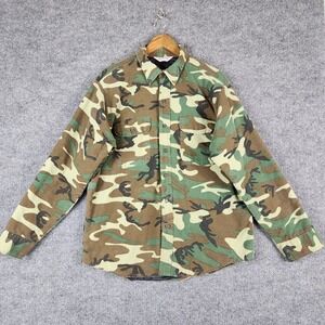 Vintage Five Brother Flannel Shirt Camo Jacket Quilted Lined Mens Large USA Made